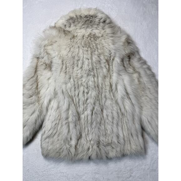 VINTAGE Saga Fox Norway Fur Made In Korea Real Genuine Gray White Pelts Large - Picture 2 of 5